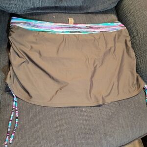 Swim skirt with built in bikini string to side 2xl